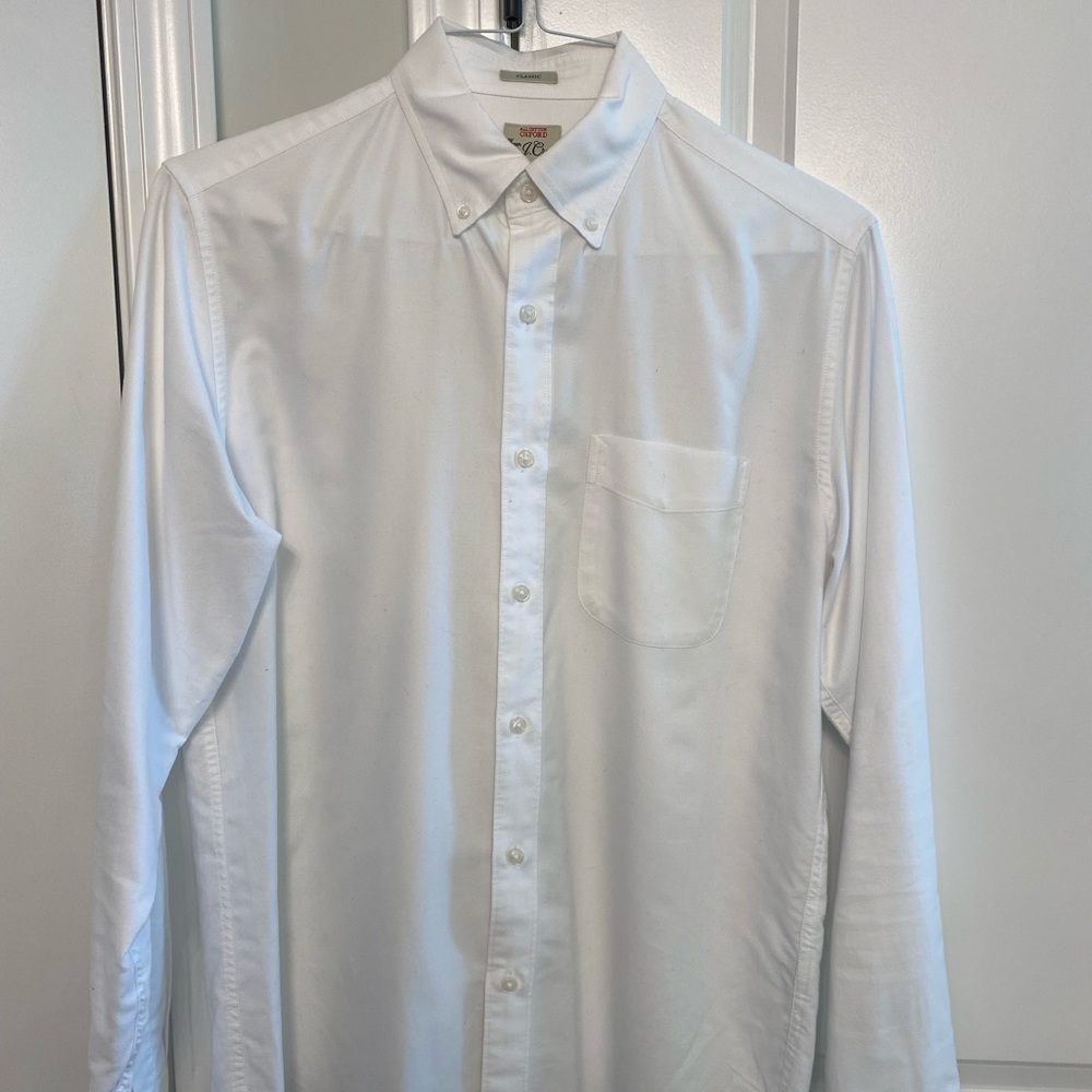 J Crew White Oxford Button Down Classic